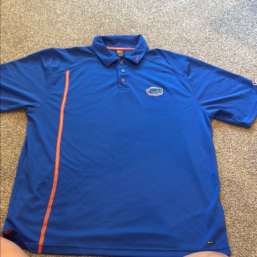 Blue and Orange Men's Polo Shirt